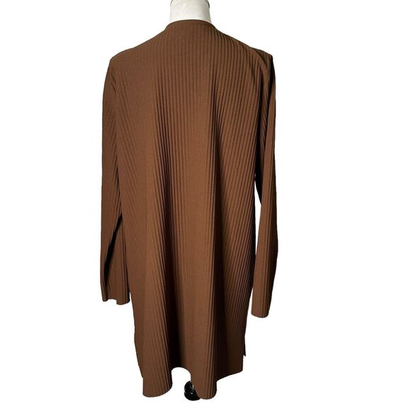 Marc New York Andrew Marc Open Front Kimono Duster Pleated Brown Women Size XL - Picture 3 of 13